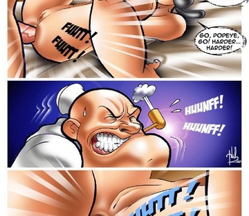 Popeye Cartoon sexe incroyable grosse queue deepthroat